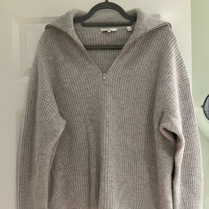 Vince 1/4 zip ribbed wool/cashmere sweater